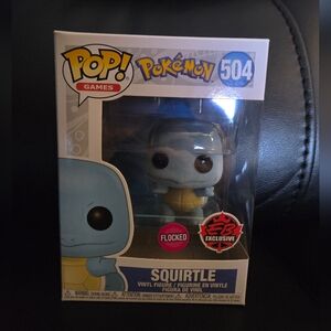 Funko Pop Pokemon Squirtle Flocked Vinyl Figure EB Games Exclusive